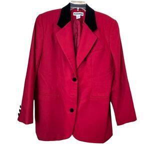 Jennifer Moore Red Wool Blazer Size 16